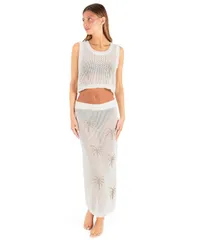 ハーレー レディース トップス タンクトップ 刺繍 Hurley Womenscoop Neck Embroidered Crochet Jacquard Swim Tank Top Egretのサムネイル