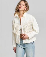 アンドノウディス レディース アウター ジャケット・ブルゾン デニム フリンジ And Now This Womens FringeTrim Denim Jacket Macys Exclusivec