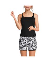 Lands End Women's DDCup Square Neck Tankini Swimsuit Top (Black)