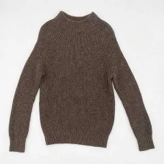 無印良品　ムジルシリョウヒン　ヤク入り畦編みモックホックセーター　ブラウン　Sサイズ　◇〇☆