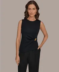 ダナ キャラン ニューヨーク レディース トップス シャツ クルーネック Donna Karanew York Womens Crewneck Top Black ブラックのサムネイル