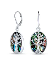 ブリング レディース アクセサリー ピアス・イヤリング Bling Jewelry Large Oval Natural Stone Shellever Back Mother Of Pearl Family Tree Of Life Danglearring