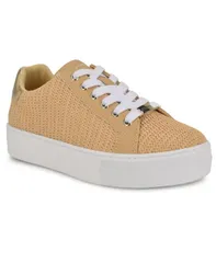 ナインウェスト レディース シューズ スニーカー プラットフォーム レース Nine West Womens Gatspy LaceUplatform Sneakers Light Natural Wのサムネイル
