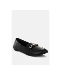 ロンドンラグ レディース シューズ スリッポン・ローファー London Rag Womens Oliot Horsebit Detail Flat Loafers Black ブラック