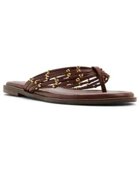 アルド レディース シューズ スリッポン・ローファー サンダル ALDO Womens Kallea SlipOn Thong Flat Sandals Brown Smooth ブラウンのサムネイル