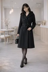 ランランさま　ランバンオンブルー✨ロングコート ショールカラー　ブラック　36 2026年最新】LANVIN en Bleu カラー：ブラック系 レディース ロング