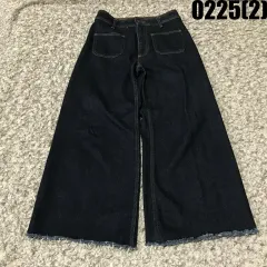 ワイドデニムパンツ カットオフデニム 34