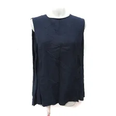 アーバンリサーチ ドアーズ URBAN RESEARCH DOORS シャツ ブラウス プルオーバー ノースリーブ 麻 リネン ONE 紺 ネイビー /YI