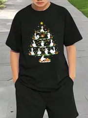 送料無料 ジュニア（Flamenco ダンス愛好家 クリスマス照明 フラメンコ クリスマスツリー）熱転写3Dプリント面白いTシャツ パロディ 子供服 男の子 女の子 小学生 中学生 半袖 夏「背面印刷可､備考必須」