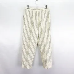 スナイデル SNIDEL パンツ ボトムス テーパード アンクル丈 ストライプ ウール混 麻混 0 アイボリー ※EKM