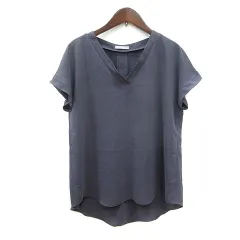 セオリーリュクス theory luxe ブラウス 半袖 38 M 紺 ネイビー /MN