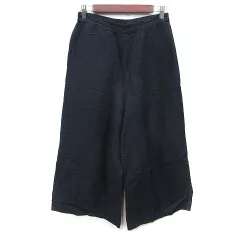 アダムエロペ Adam et Rope' ワイドパンツ スカンツ 麻 リネン 38 M 紺 ネイビー /YI