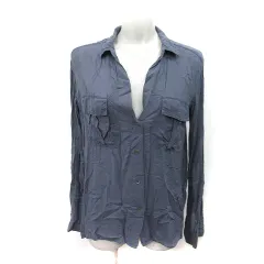 ジェームスパース JAMES PERSE シャツ ブラウス オープンカラー 長袖 0 XS チャコールグレー /YI