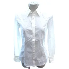 23区 オンワード樫山 シャツ ブラウス スキッパーカラー 長袖 38 M 白 ホワイト /AU