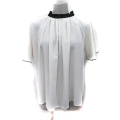 クラシカルエルフ CLASSICAL ELF シフォンブラウス フレア袖 半袖 シアー M 白 オフホワイト /YI