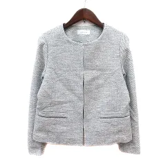 シンプリシテェ Simplicite ノーカラージャケット 総裏地 ラメ S 紺 ネイビー /MN