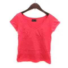 アニエスベー agnes b. Tシャツ カットソー Vネック 半袖 ピンク /MS