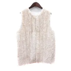 フーズフーチコ who's who Chico 中綿ベスト 前開き フェイクファー F 白 アイボリー /MN