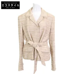 Salvatore Ferragamo サルヴァトーレフェラガモ ﾍﾞﾙﾄ付きﾗﾒ糸ﾂｲｰﾄﾞｼﾞｬｹｯﾄ 48