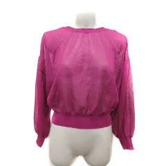 オペークドットクリップ OPAQUE.CLIP カーディガン ニット カットソー シアー 前後2way 長袖 F ビビッドピンク /MS