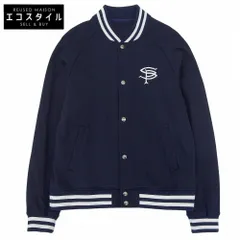 SOPHNET. ソフネット 美品 COMPACT DOUBLE KNIT SP LOGO VARSITY JACKET ジャケット メンズ ネイビー M SOPH-242049 M