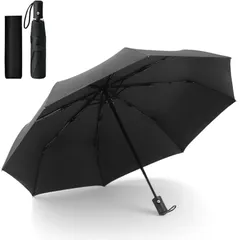 折りたたみ傘 ワンタッチ 自動開閉 320g超軽量 8本骨 折り畳み傘 大きいサイズ 晴雨兼用 丈夫 メンズ レディース 撥水速乾 耐強風 男女兼用紫外線遮断 UVカット 携帯しやすい 傘カバー付き ブラック