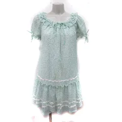 レッセパッセ LAISSE PASSE ワンピース ミニ 半袖 シフォン 総柄 シアー 36 S マルチカラー /YI