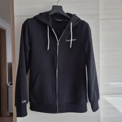 Calvin Klein ブラック フード ジップアップ S