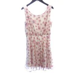 ジルバイジルスチュアート JILL by JILLSTUART ワンピース ミニ 花柄 ノースリーブ S アイボリー 白 ホワイト /AU 