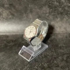 SEIKO TYPE II セイコータイプ2クォーツ7122-8000 稼働品 希少 ヴィンテージアンティーク昭和レトロ 70s80sシルバー文字盤 梨地 純正ベルト デイト日付 腕時計ウォッチ メンズ ビジネス カジュアル 古着 オールド廃盤レア1979年製