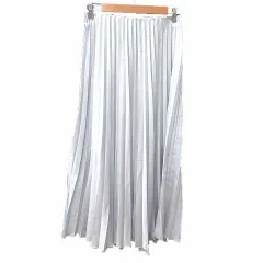 ザラ ZARA プリーツスカート ロング S ライトグレー /YK