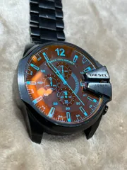 ● DIESEL/ディーゼル MEGA CHIEF/メガチーフ クォーツ クロノグラフ DZ-4318 ベルトジャンク ●