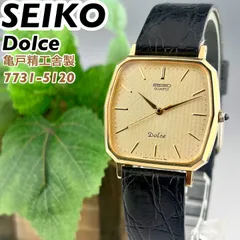 [亀戸精工舎製] SEIKO DOLCE 7731-5120 SGP30 金メッキ クォーツ腕時計 新品電池