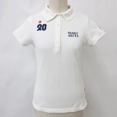 パーリーゲイツ PEARLY GATES ゴルフ ポロシャツ シャツ ロゴ 刺繍 ホワイト ネイビー 白 紺 1