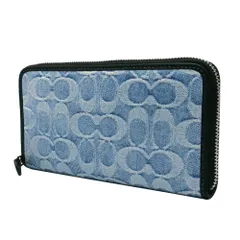【新品】コーチ CEC14 SVNIM (デニム)  財布 長財布 COACH シグネチャー デニム アコーディオン ロング ジップ アラウンド ウォレット アウトレット メンズ レディース ユニセックス