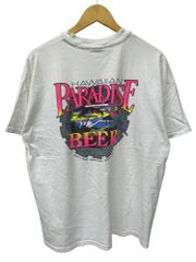 Hanes (ヘインズ) プリントTシャツ アニマル 両面 USA製 90S 00S シングルステッチ 古着 ビンテージ PARADISE BEER XL ホワイト メンズ/045