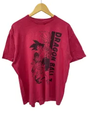 古着 ドラゴンボールZ DRAGON BALL アニメTシャツ プリント 海外オフィシャル 超サイヤ人 孫悟空 ベジータ XL レッド メンズ/045