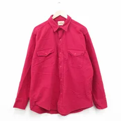 XL/古着 長袖 ヘビー フランネル シャツ メンズ 80年代 80s USA製 赤 26feb13