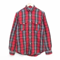 M/古着 長袖 ブランド フランネル シャツ メンズ 90年代 90s コットン 赤他 チェック【spe】 26feb13