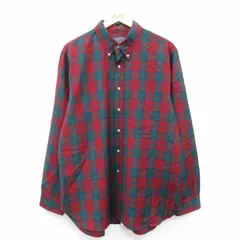XL/古着 ペンドルトン 長袖 ウール シャツ メンズ 80年代 80s ロング丈 USA製 エンジ他 チェック 26feb12