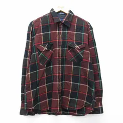 L/古着 アロー 長袖 シャツ メンズ 90年代 90s 黒他 チェック 26feb12