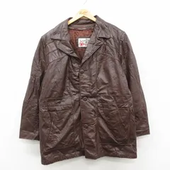 XL/古着 シアーズ 長袖 レザー ジャケット メンズ 80年代 80s 茶【spe】 26feb13