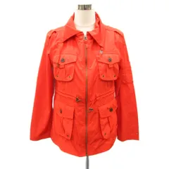 トミーヒルフィガー TOMMY HILFIGER ステンカラージャケット ミドル丈 L オレンジ 無地 ジップアップ /MA4 ■ECD001