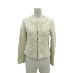 ロペピクニック ROPE Picnic ノーカラージャケット 上着 ミドル丈 36 S ライトベージュ フリンジ /SY24 ■ECA001