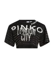 ピンコ レディース トップス Tシャツ PINKO クロップ トップス Black ブラックのサムネイル