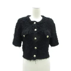 ココディール COCO DEAL ジャケット 上着 ラウンドネック 半袖 ショート丈 2 黒 ブラック /HO23 ■ECA001