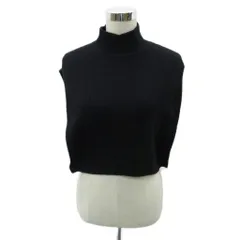 スナイデル SNIDEL ニットベスト ミドル丈 ウール ONE 黒 ハイネック スリット /SY46 ■ECA001