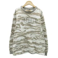 プーマ PUMA トレーナー スウェット L ベージュ カモフラージュ柄 ラウンドネック ロゴプリント /SY63 ■ECA001