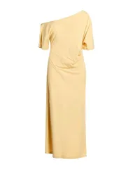 ウェイリーゼン レディース ドレス ミディ丈ワンピース WEILI ZHENG ひざ丈ワンピース Pastel Yellow イエロー