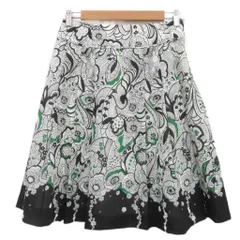 キース KEITH フレアスカート 40 白 ホワイト 花柄 ミモレ丈 /YS33 ■ECA002